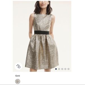 Jacquard Dress w hidden side pockets/gold/Size 4/original box included